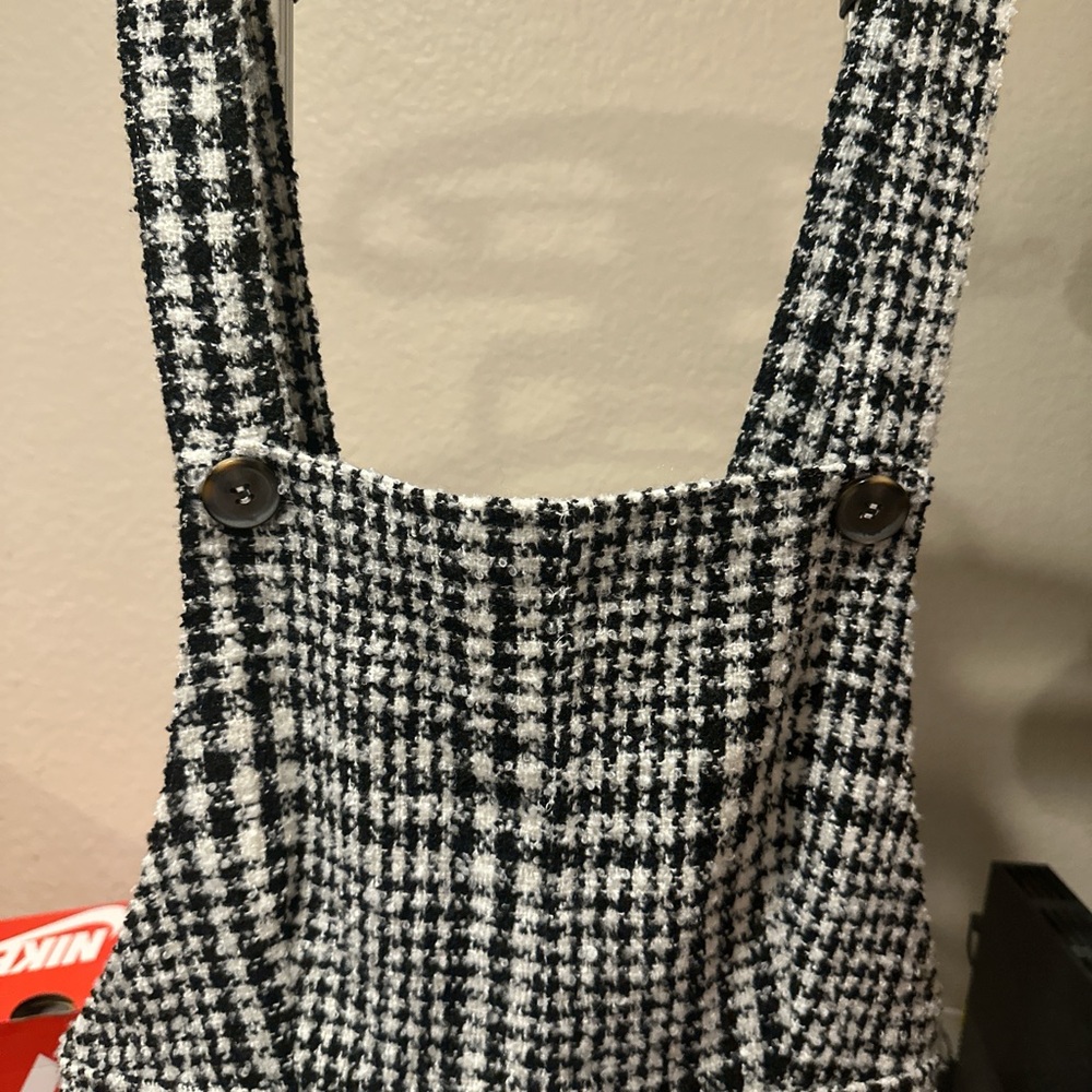 Orange Creek Monochrome Houndstooth overall dress - Picture 3 of 5